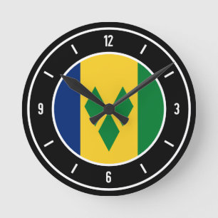 Horloge Ronde Drapeau élégant de Saint-Vincent-et-les Grenadines