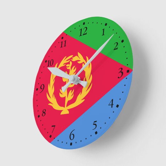Horloge Ronde Drapeau Érythrée (Angle)