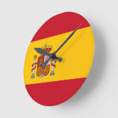 Horloge Ronde Drapeau Espagne (Angle)