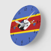 Horloge Ronde Drapeau Eswatini (Angle)