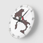 Horloge Ronde Drapeau et carte de l'Italie (Angle)