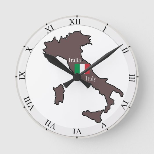 Horloge Ronde Drapeau et carte de l'Italie (Recto)