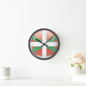 Horloge Ronde Drapeau et escudo d'Euskadi (Maison)