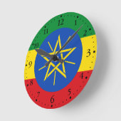 Horloge Ronde Drapeau Éthiopie (Angle)
