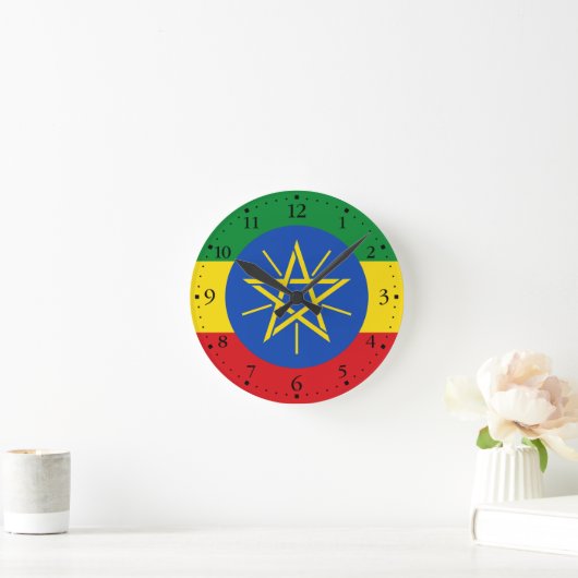 Horloge Ronde Drapeau Éthiopie (Maison)