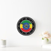Horloge Ronde Drapeau éthiopien élégant (Maison)