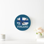 Horloge Ronde Drapeau Finlande (Maison)