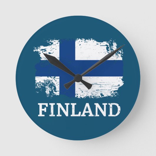 Horloge Ronde Drapeau Finlande (Recto)
