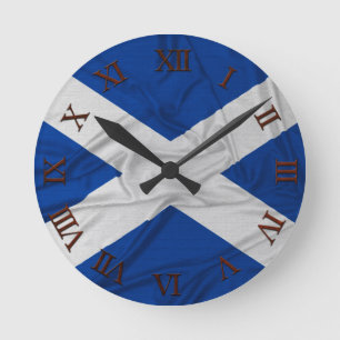 Horloge Ronde Drapeau froissé de l'Ecosse