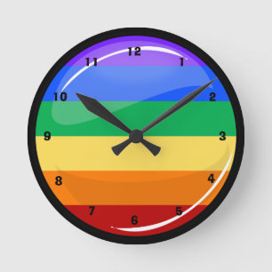 Horloge Ronde Drapeau gai rond d'arc-en-ciel de fierté de Lgtb