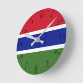 Horloge Ronde Drapeau Gambie (Angle)