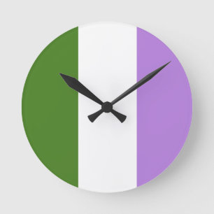Horloge Ronde Drapeau GENDERQUEER ORIGINAL -.png