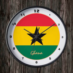 Horloge Ronde Drapeau ghanéen moderne, Ghana Accueil / design