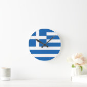 Horloge Ronde drapeau grec (Maison)