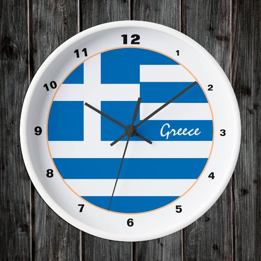 Horloge Ronde Drapeau grec moderne, Grèce tendance Accueil / des
