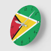 Horloge Ronde Drapeau Guyana (Angle)