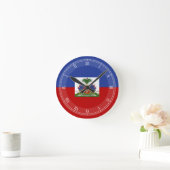 Horloge Ronde Drapeau haïtien classique (Maison)