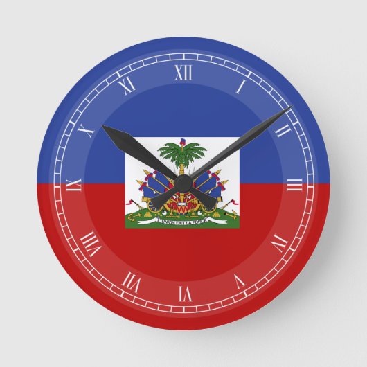 Horloge Ronde Drapeau haïtien classique (Recto)