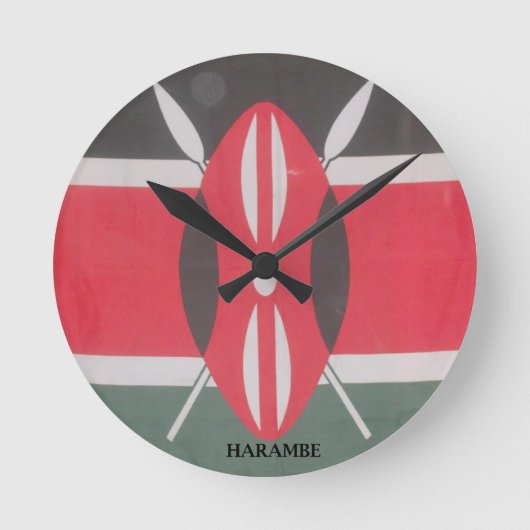 Horloge Ronde Drapeau Harambe vintage Kenya (Recto)