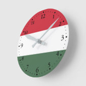 Horloge Ronde Drapeau Hongrie (Angle)