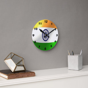 Horloge Ronde Drapeau indien