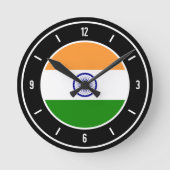Horloge Ronde Drapeau indien élégant (Recto)