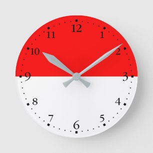 Horloge Ronde Drapeau Indonésie