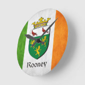 Horloge Ronde Drapeau irlandais Rooney (Angle)