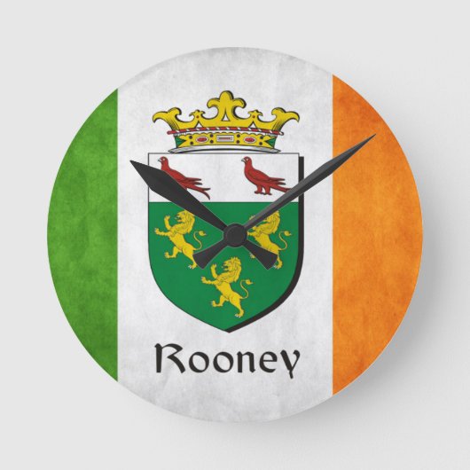 Horloge Ronde Drapeau irlandais Rooney (Recto)