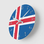 Horloge Ronde Drapeau Islande (Angle)