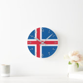 Horloge Ronde Drapeau Islande (Maison)