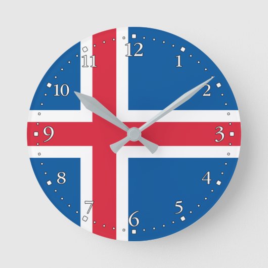 Horloge Ronde Drapeau Islande (Recto)