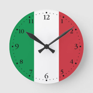 Horloge Ronde Drapeau Italie