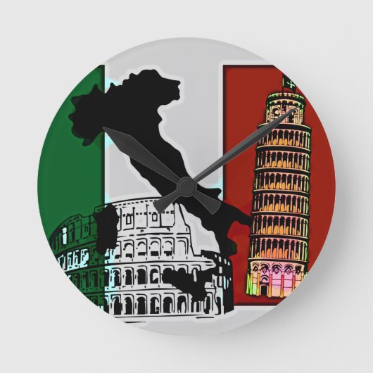 Horloge Ronde Drapeau italien (Recto)