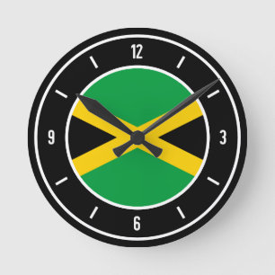 Horloge Ronde Drapeau jamaïcain élégant