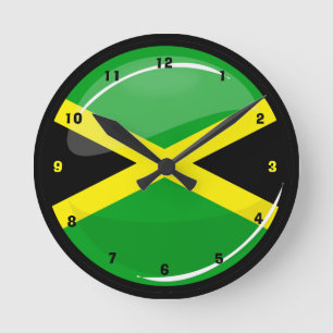 Horloge Ronde Drapeau jamaïcain rond Wallclock