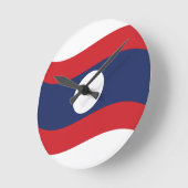 Horloge Ronde Drapeau Laos (Angle)