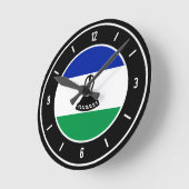 Horloge Ronde Drapeau Lesotho élégant (Angle)