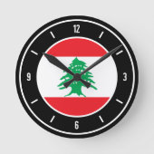 Horloge Ronde Drapeau Liban élégant (Recto)