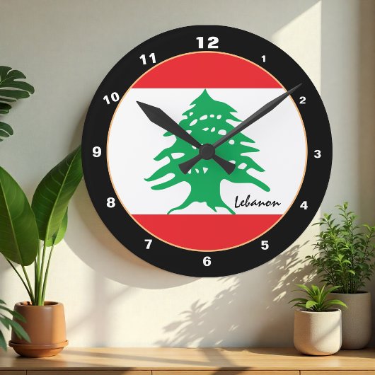 Horloge Ronde Drapeau libanais, Liban patriotique Maison / desig