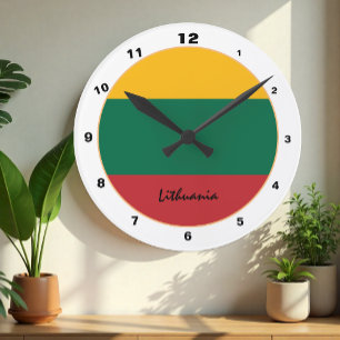 Horloge Ronde Drapeau lituanien moderne & Lituanie tendance / de