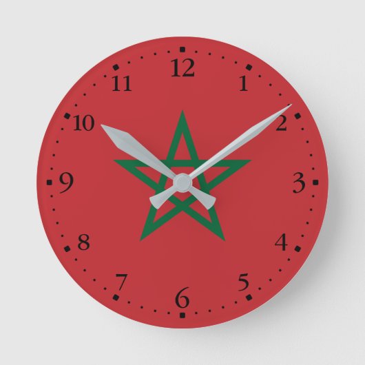 Horloge Ronde Drapeau Maroc (Recto)