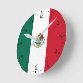Horloge Ronde Drapeau mexicain (Angle)