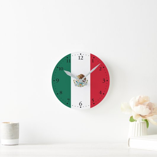 Horloge Ronde Drapeau mexicain (Maison)
