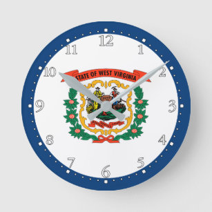 Horloge Ronde Drapeau national de Virginie-Occidentale