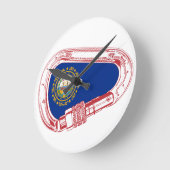 Horloge Ronde Drapeau New Hampshire Escalade carabiner (Angle)