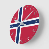 Horloge Ronde Drapeau norvégien (Angle)