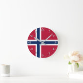 Horloge Ronde Drapeau norvégien (Maison)