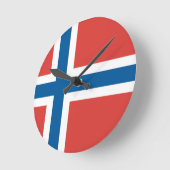 Horloge Ronde Drapeau norvégien (Angle)