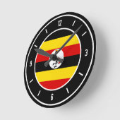 Horloge Ronde Drapeau ougandais élégant (Angle)